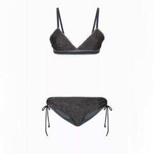 NWT Benedetta skini bikini top & adjustable side tie bottom set XL